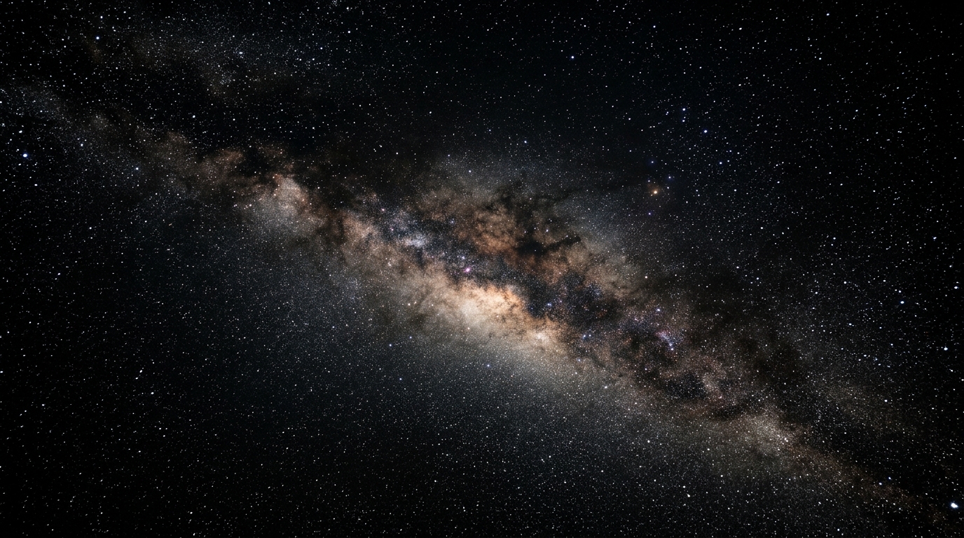 Realistic deep space starry astrophotography sky